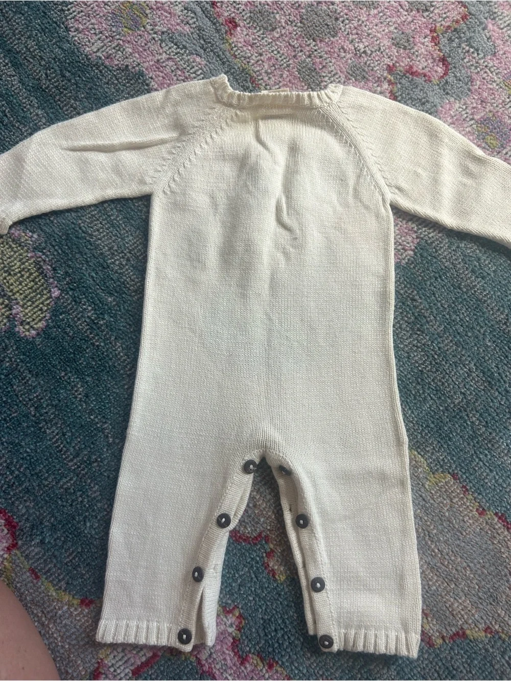 Cream Baby Shark Knit One-Piece Bodysuit for Babies